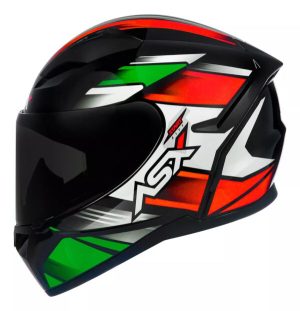 Capacete Asx City Start Preto Vermelho Verde