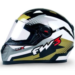 Capacete FW3 GTN Super Dourado Cinza Branco
